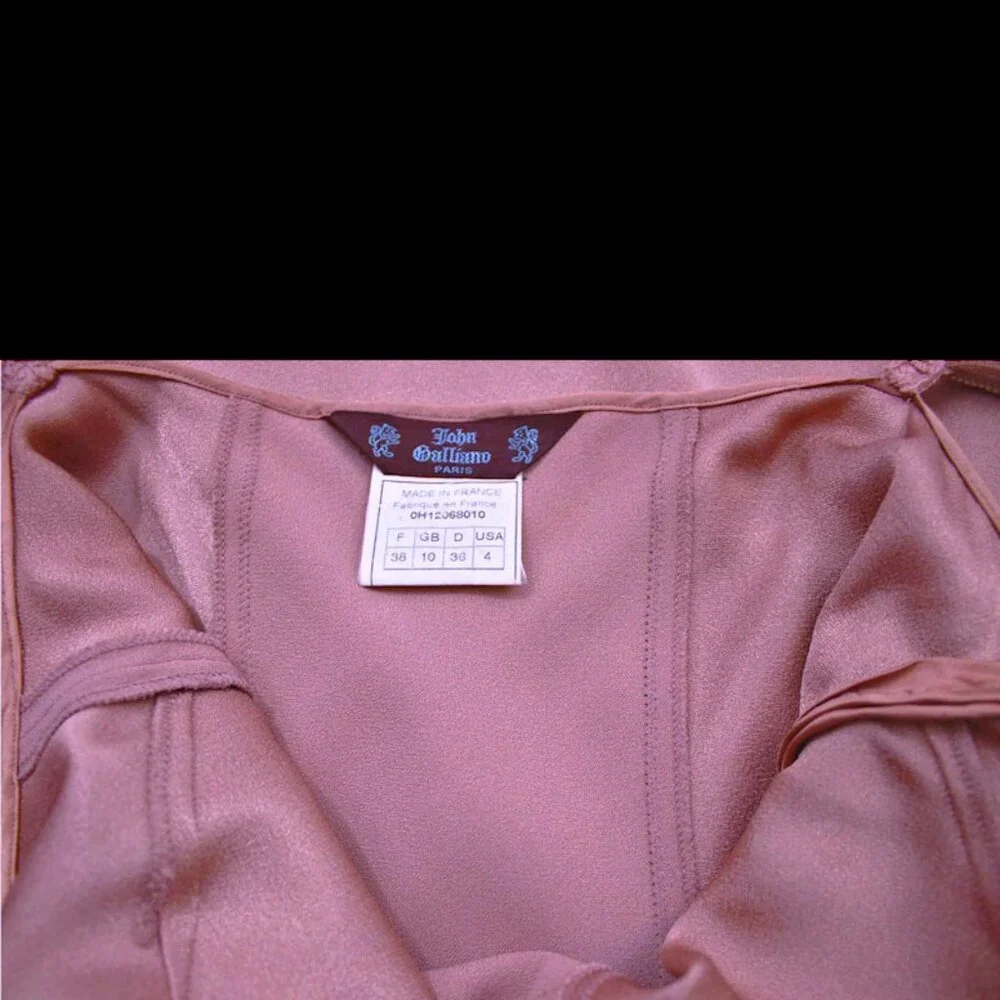 Vintage Fall 2000 JOHN GALLIANO On-The-Bias Lingerie Inspired Cocktail Dress - Picture 10 of 11